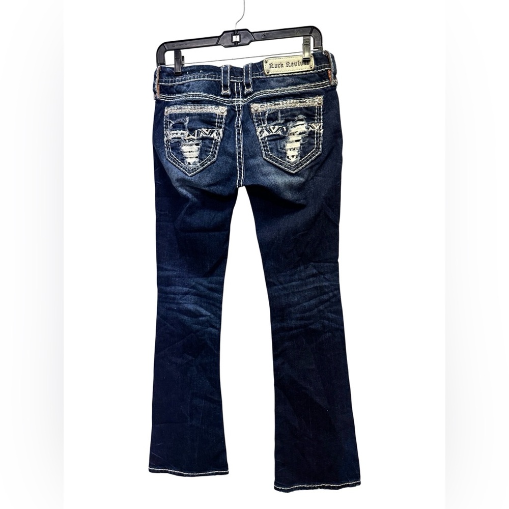 Rock Revival Dark Jovie Blue Boot Cut Jeans Size 27